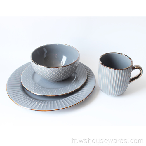 Simple Vaisselle en céramique Porcelaine à plaques d&#39;or Porcelaine de riz